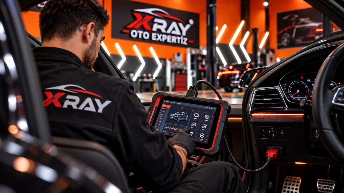 Araç içinde OBD cihazıyla elektronik sistem taraması